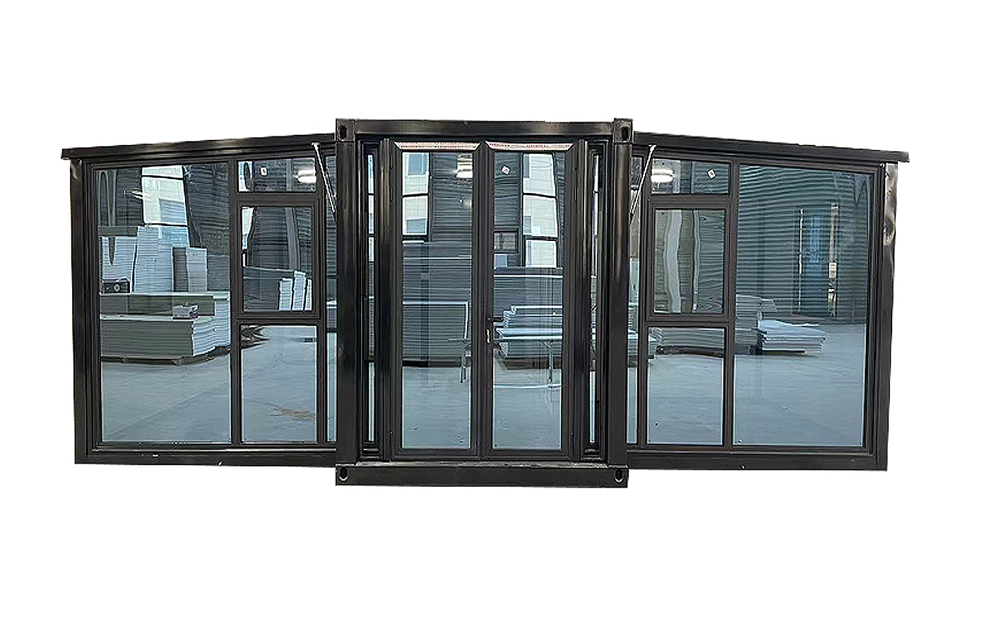 바닥에서 천장까지 이어지는 창문이 있는 20피트 현대식 확장형 컨테이너 맞춤형 매장 바닥에서 천장까지 이어지는 창문이 있는 20피트 현대식 확장형 컨테이너 맞춤형 매장