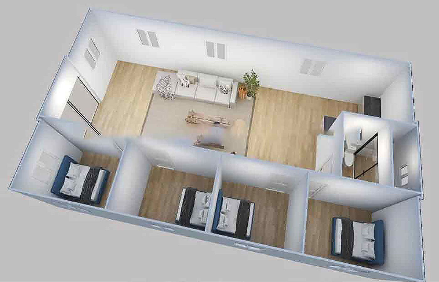 바닥에서 천장까지 이어지는 창문이 있는 20피트 현대식 확장형 컨테이너 맞춤형 매장 바닥에서 천장까지 이어지는 창문이 있는 20피트 현대식 확장형 컨테이너 맞춤형 매장